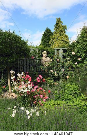 English botanic garden during summer in Stamford, England