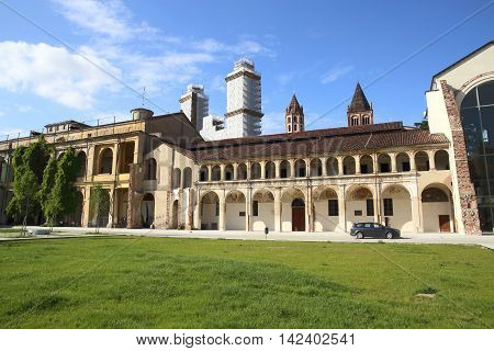 VERCELLI, ITALY - MAY 26, 2016 - Historic centre of Vercelli on May 26, 2016 in Vercelli, Italy. It is a one of the oldest urban sites in northern Italy.