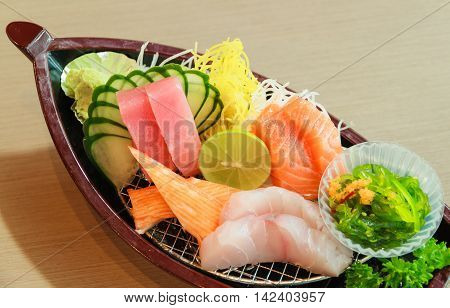Japanese food on meal time at restaurant.