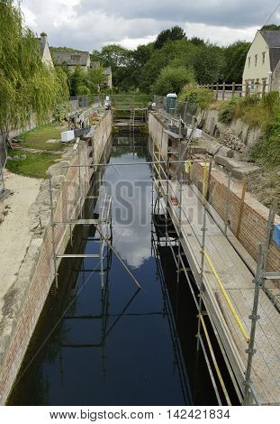 Bowbridge Lock nearing end of restoration Thames & Severn Canal Stroud Gloucestershire