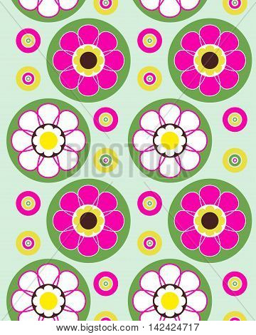 Seamless texture with abstract flowers. Seamless vertical background.