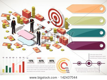 Illustration Of Info Graphic Money Equipment Concept