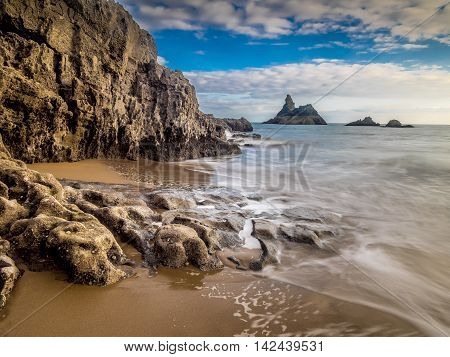 Church Rock, Broadhaven, Pembrokeshire, Wales.
A beautiful beach with stunning coastal scenery.