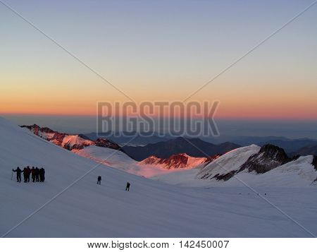 Climbing Mount Kazbek, the Caucasus. Extreme emotions.