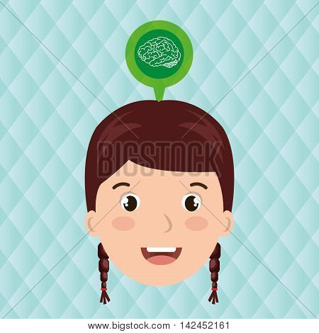 child brian idea icon vector illustration graphic