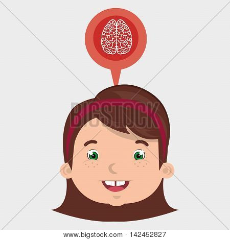 child brian idea icon vector illustration graphic