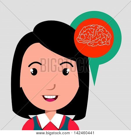 child brian idea icon vector illustration graphic