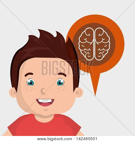 child brian idea icon vector illustration graphic