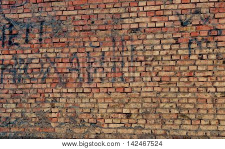 Structure of an old brick wall for use as textures