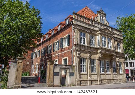 MUNSTER, GERMANY - AUGUST 7, 2016: Heeremanscher hof building in the center of Munster, Germany