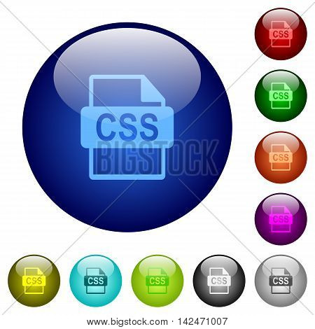 Set of color CSS file format glass web buttons.