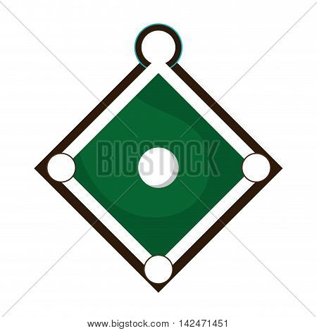 flat design baseball field icon vector illustration