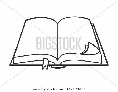 flat design open book icon vector illustration