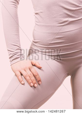 Sport Fit Woman In Thermal Clothes.