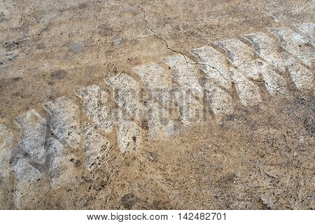 Folk lift Tire track on contrete floor