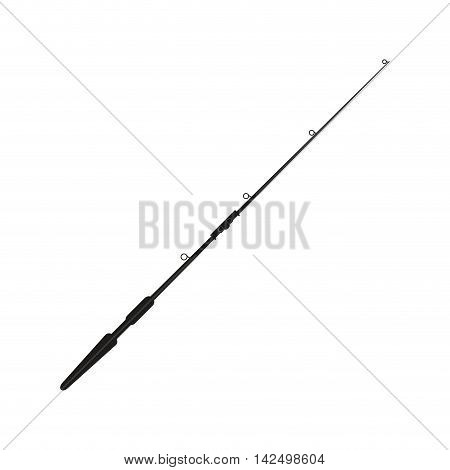 flat design fishing rod icon vector illustration