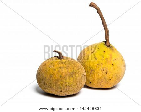 fresh Santol fruit on white isolate background.