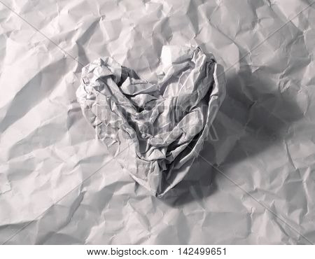 Paper texture of Love . White paper sheet.