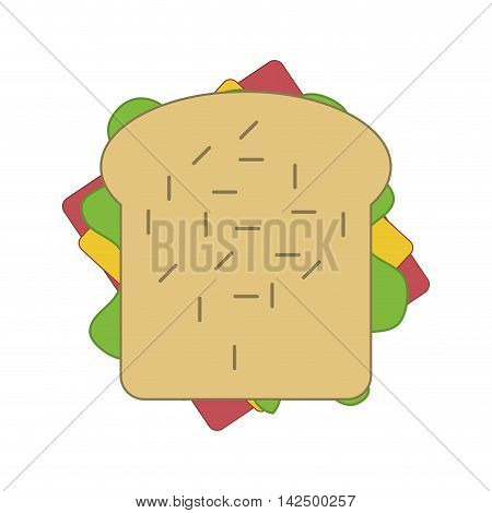 flat design sandwich with olive icon vector illustration