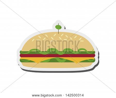 flat design sandwich with olive icon vector illustration