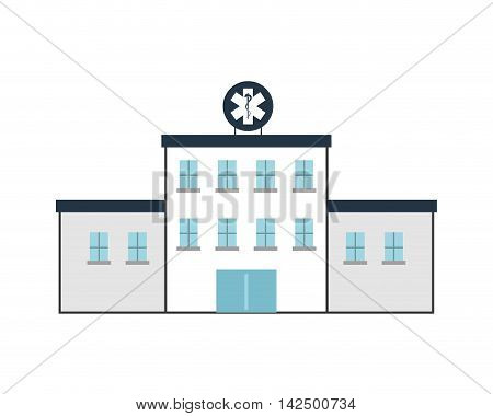 flat design hospital building icon vector illustration