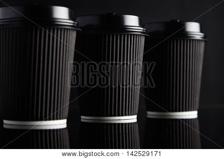 Black Takeaway Coffee Cup Mockups
