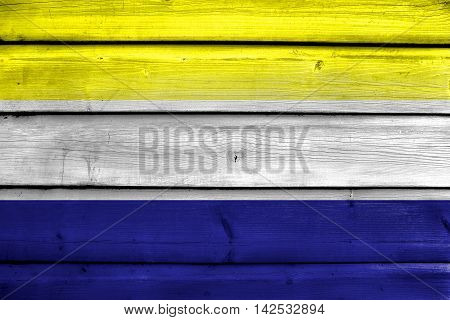 Flag Of Daule, Ecuador, Painted On Old Wood Plank Background