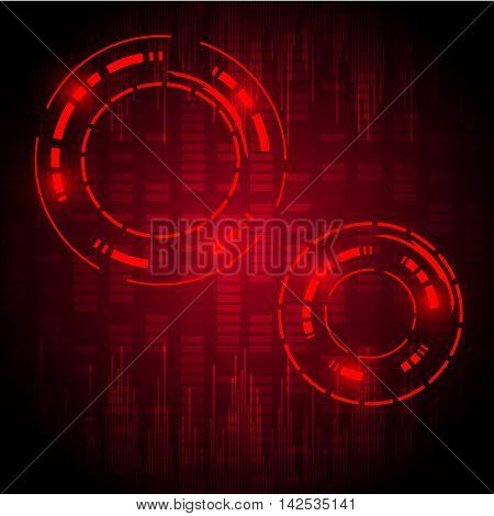 hi-tech geometric abstract in red and black background