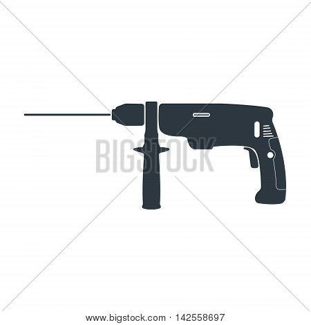Hand drill icon. Vector illustration on white background