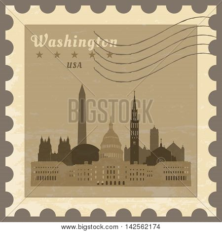 Grunge rubber post stamp with name of Washington District of Columbia vector illustration.