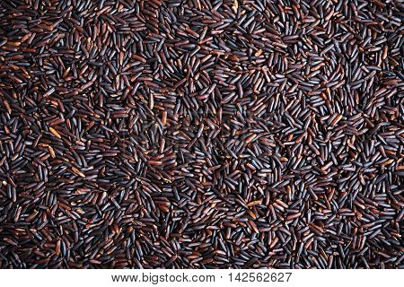 close up organic black rice background, texture.