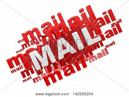 Mail. Image with clipping path. 3d Illustration.