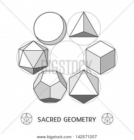 Plato classic geometry forms. Stock vector illustration