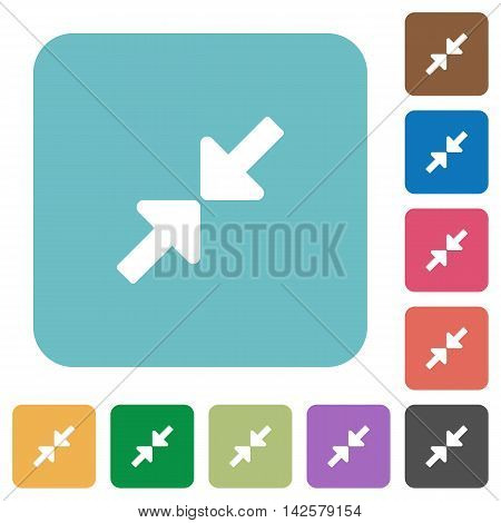 Flat resize small icons on rounded square color backgrounds.