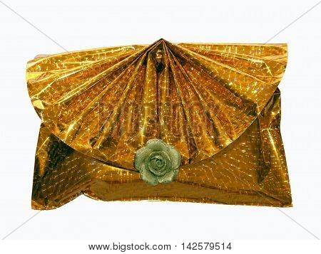 Very luxury wrapping gift with decorative flower
