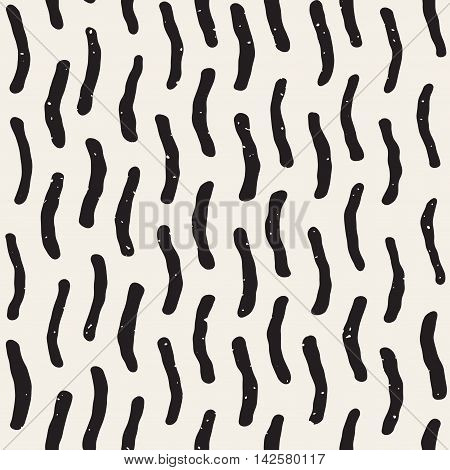 Vector Seamless Black And White Hand Drawn Vertical Lines Grunge Pattern. Abstract Freehand Background Design