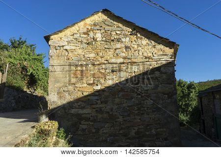 wood and stone houses in the province of Zamora in Spain