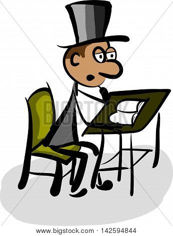 Aristocrat Reading A Book At The Table