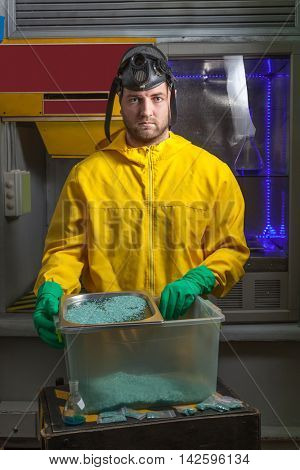 Man cooking meth