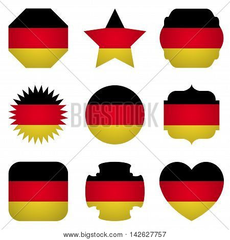Germany flag with different shapes on a white background