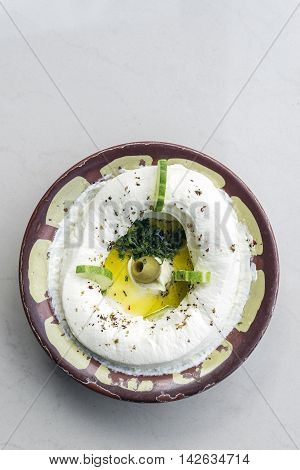 labneh fresh lebanese middle eastern cream cheese dip snack food dip