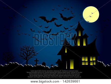 Graphics card for Halloween.Vector illustrator EPS 10
