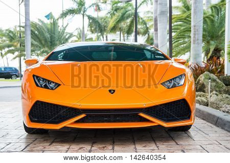 Orange Luxury Sport Car Lamborghini Aventador