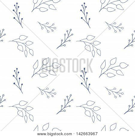 Hand drawn seamless floral pattern. Doodle floral endless texture on white background