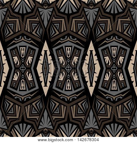 Seamless abstract vector texture ethnic tribal pattern background.Boho chic style pattern.