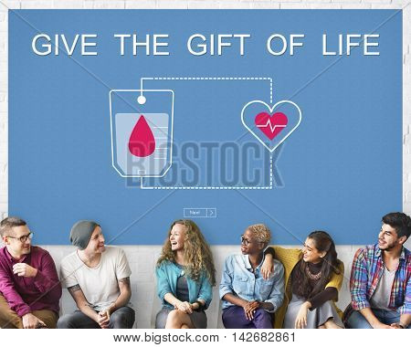 Blood Donation Give Life Transfusion Sangre Concept