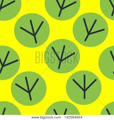 Round Colored Trees In Autumn. Flat Seamless Pattern