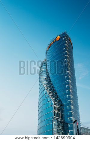 Riga, Latvia - June 30, 2016: Central Building  Swedbank In Riga, Latvia. Sunny Summer Evening. Swedbank Has 9.5 Million Retail Customers And 622, 000 Corporate Customers In Sweden, Estonia, Latvia, And Lithuania.