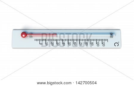 Weather Thermometer Isolated On White Background. 3D Rendering