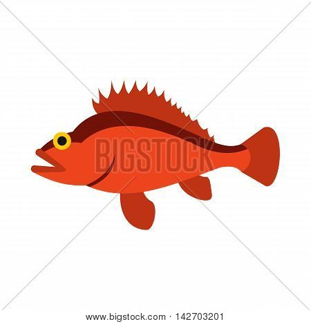 Ruff icon in flat style isolated on white background. Sea creatures symbol
